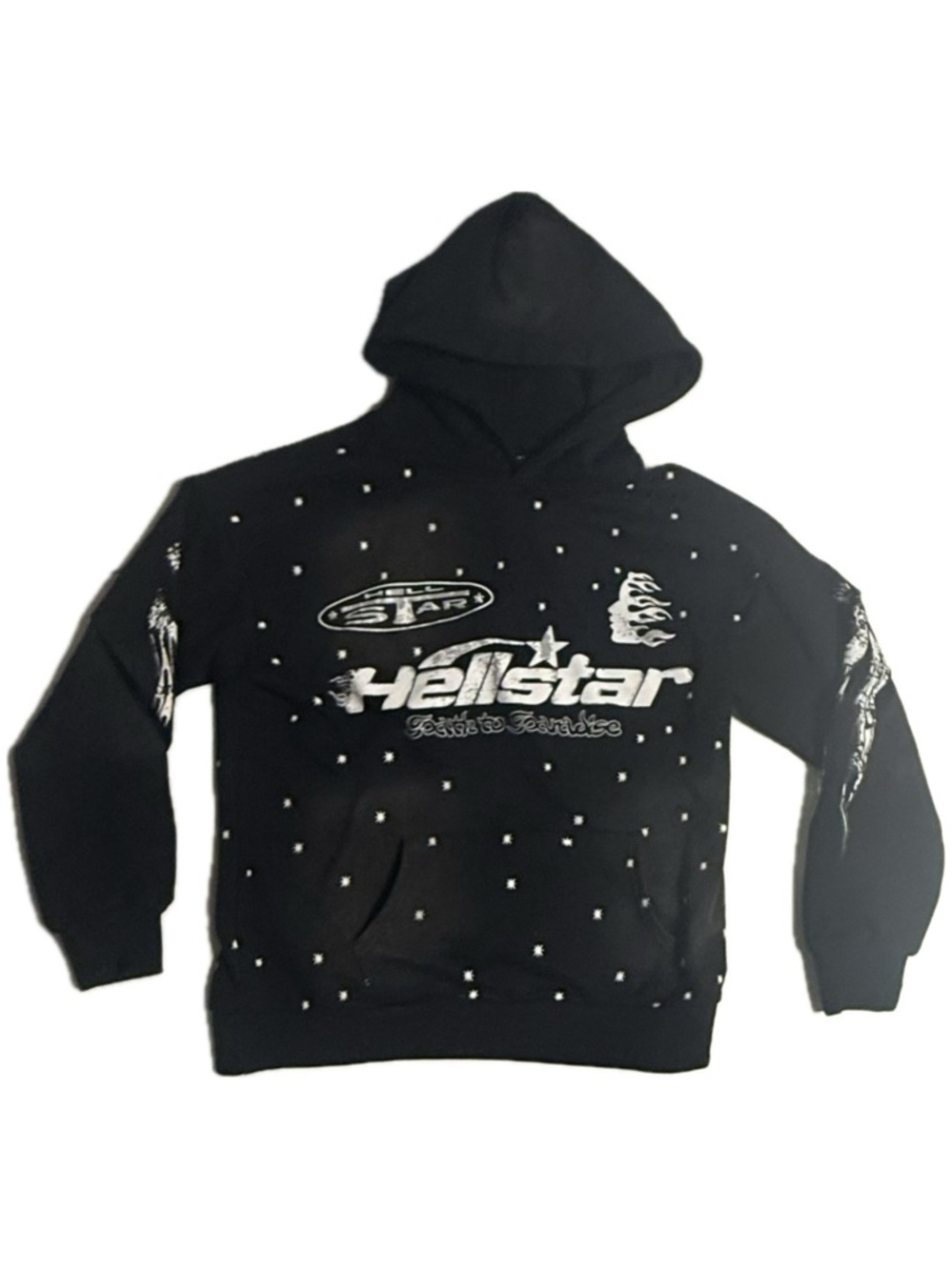 Hellstar Black Pullover Graphic Hoodie - Men's Lightweight Jacket